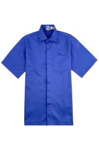 大量訂購藍色純色男裝短袖襯衫      設計工作服襯衫    可印logo    公司制服   團隊制服   恤衫專門店   透氣   舒適   R378